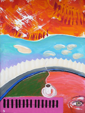 Cafe International - Acryl auf Leinwand | 80 x 60 cm