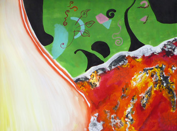 3 Elemente - Acryl auf Leinwand | 90 x 120 cm